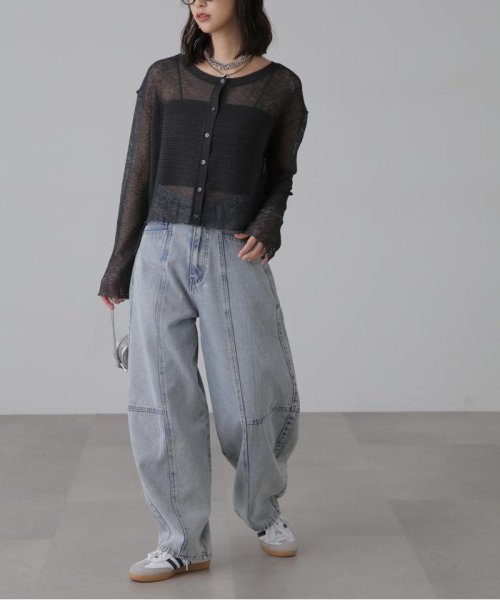 前後2wayシアーボーダーカットソーカーディガン 人気・おすすめ｜使いやすい・旅行におすすめ 品質保証 全国発送 在庫限り