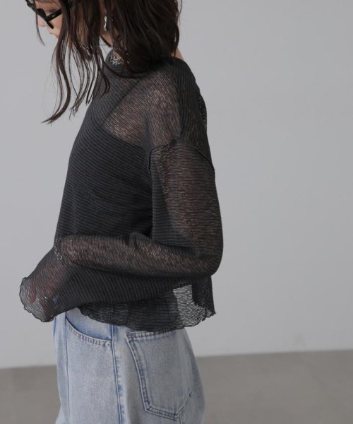 前後2wayシアーボーダーカットソーカーディガン 人気・おすすめ｜使いやすい・旅行におすすめ 品質保証 全国発送 在庫限り