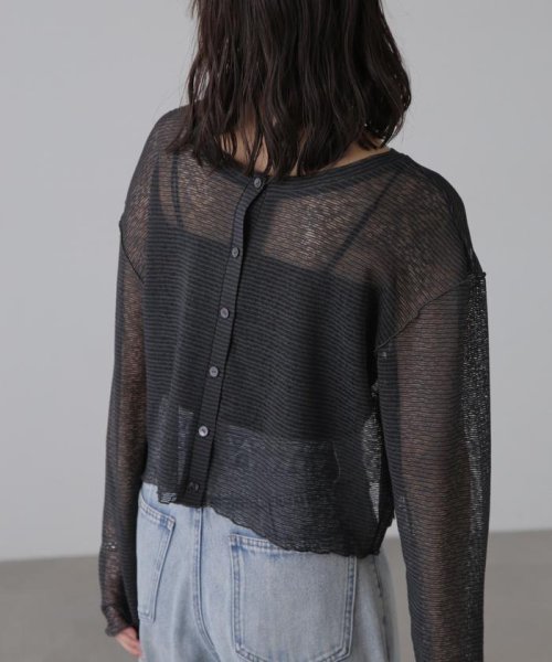 前後2wayシアーボーダーカットソーカーディガン 人気・おすすめ｜使いやすい・旅行におすすめ 品質保証 全国発送 在庫限り