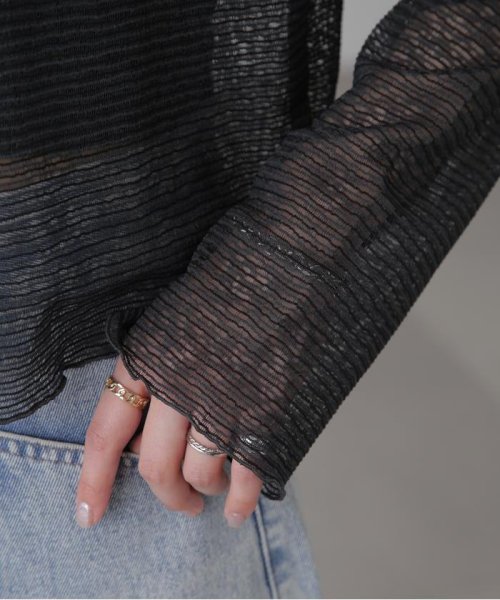 前後2wayシアーボーダーカットソーカーディガン 人気・おすすめ｜使いやすい・旅行におすすめ 品質保証 全国発送 在庫限り