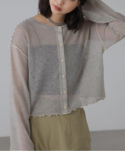 前後2wayシアーボーダーカットソーカーディガン 人気・おすすめ｜使いやすい・旅行におすすめ 品質保証 全国発送 在庫限り