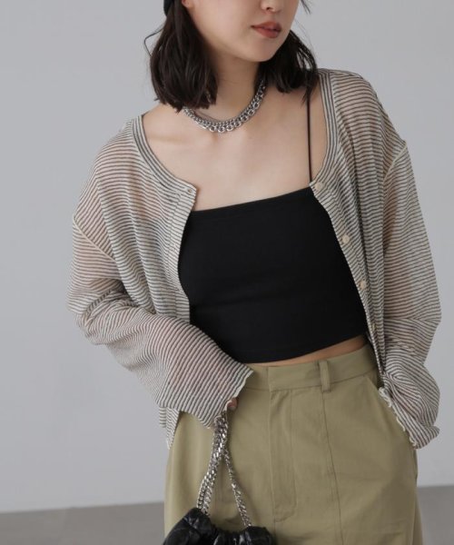 前後2wayシアーボーダーカットソーカーディガン 人気・おすすめ｜使いやすい・旅行におすすめ 品質保証 全国発送 在庫限り