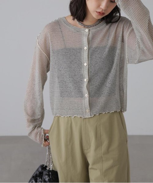 前後2wayシアーボーダーカットソーカーディガン 人気・おすすめ｜使いやすい・旅行におすすめ 品質保証 全国発送 在庫限り