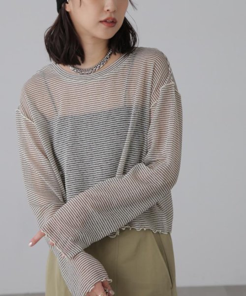 前後2wayシアーボーダーカットソーカーディガン 人気・おすすめ｜使いやすい・旅行におすすめ 品質保証 全国発送 在庫限り