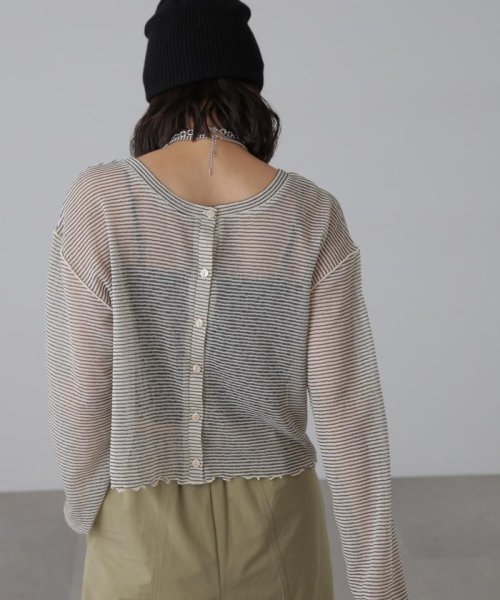 前後2wayシアーボーダーカットソーカーディガン 人気・おすすめ｜使いやすい・旅行におすすめ 品質保証 全国発送 在庫限り