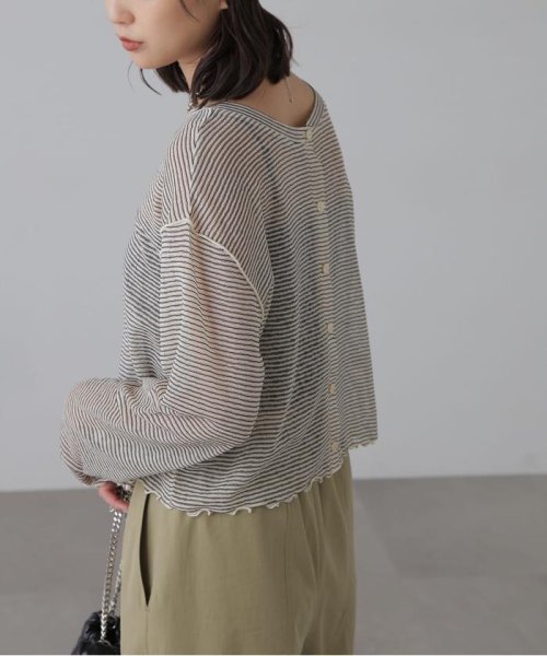 前後2wayシアーボーダーカットソーカーディガン 人気・おすすめ｜使いやすい・旅行におすすめ 品質保証 全国発送 在庫限り