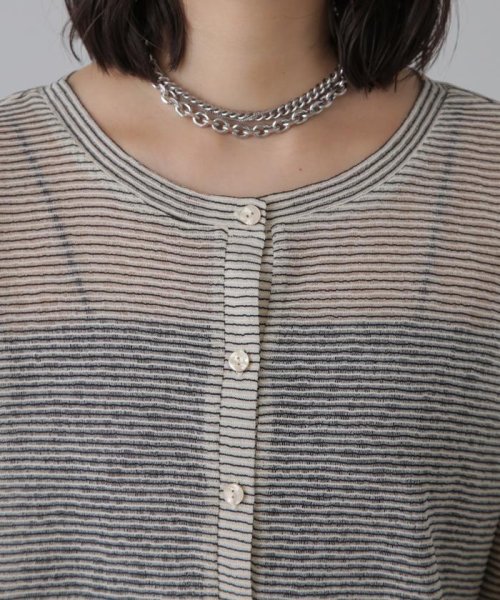 前後2wayシアーボーダーカットソーカーディガン 人気・おすすめ｜使いやすい・旅行におすすめ 品質保証 全国発送 在庫限り