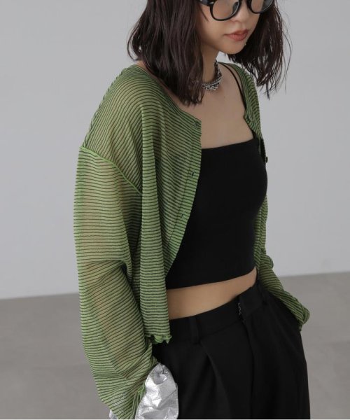 前後2wayシアーボーダーカットソーカーディガン 人気・おすすめ｜使いやすい・旅行におすすめ 品質保証 全国発送 在庫限り