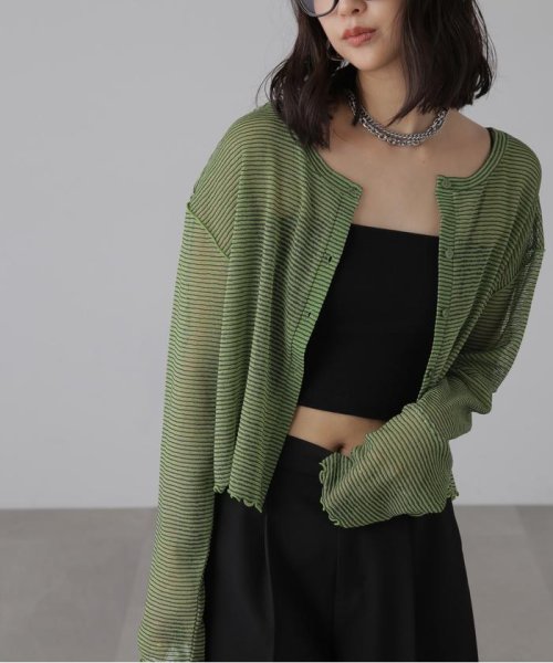 前後2wayシアーボーダーカットソーカーディガン 人気・おすすめ｜使いやすい・旅行におすすめ 品質保証 全国発送 在庫限り
