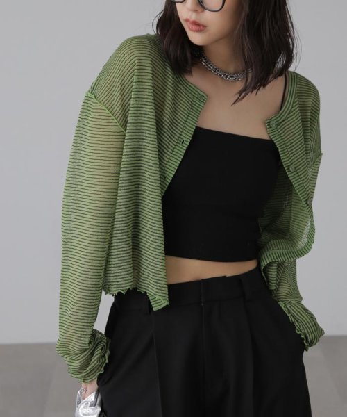 前後2wayシアーボーダーカットソーカーディガン 人気・おすすめ｜使いやすい・旅行におすすめ 品質保証 全国発送 在庫限り