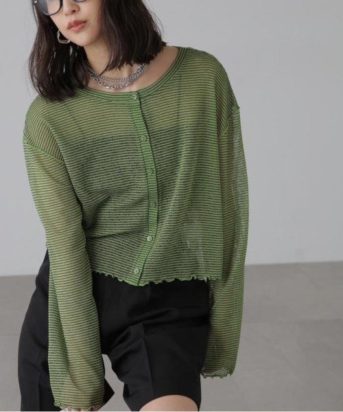 前後2wayシアーボーダーカットソーカーディガン 人気・おすすめ｜使いやすい・旅行におすすめ 品質保証 全国発送 在庫限り