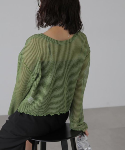 前後2wayシアーボーダーカットソーカーディガン 人気・おすすめ｜使いやすい・旅行におすすめ 品質保証 全国発送 在庫限り