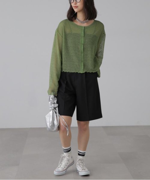 前後2wayシアーボーダーカットソーカーディガン 人気・おすすめ｜使いやすい・旅行におすすめ 品質保証 全国発送 在庫限り