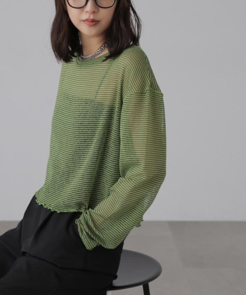 前後2wayシアーボーダーカットソーカーディガン 人気・おすすめ｜使いやすい・旅行におすすめ 品質保証 全国発送 在庫限り