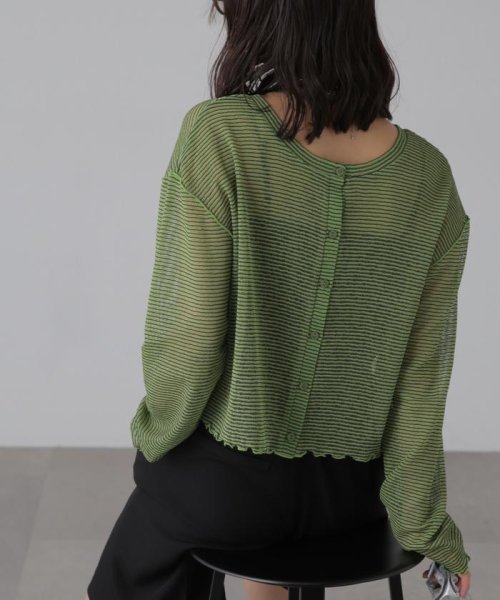 前後2wayシアーボーダーカットソーカーディガン 人気・おすすめ｜使いやすい・旅行におすすめ 品質保証 全国発送 在庫限り