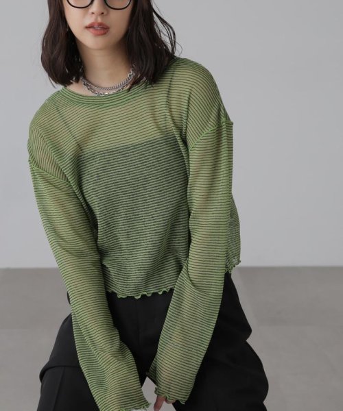 前後2wayシアーボーダーカットソーカーディガン 人気・おすすめ｜使いやすい・旅行におすすめ 品質保証 全国発送 在庫限り