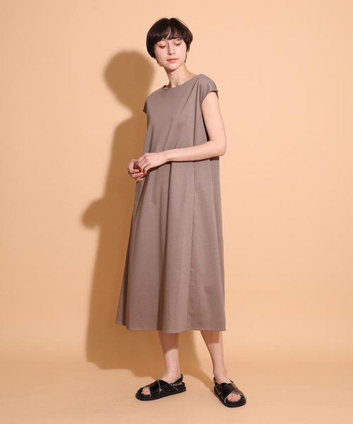 スーピマコットンフレンチスリーブワンピース 