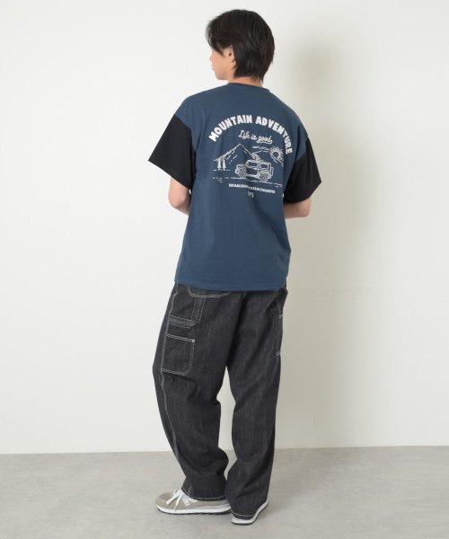 GLAZOS(グラソス)/【Penfield】【防汚加工】バイカラーバックプリント半袖Tシャツ/img03