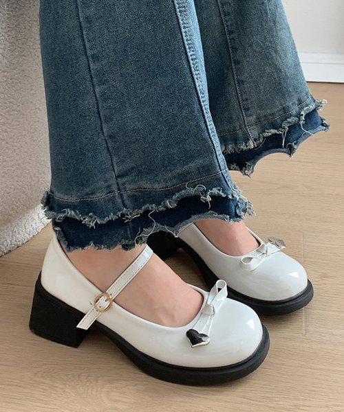 Nia(ニア)/メリージェーン　メタルハートリボンローファー 人気・おすすめ｜使いやすい・旅行におすすめ 品質保証 全国発送 日本国内発送・最短翌日お届け