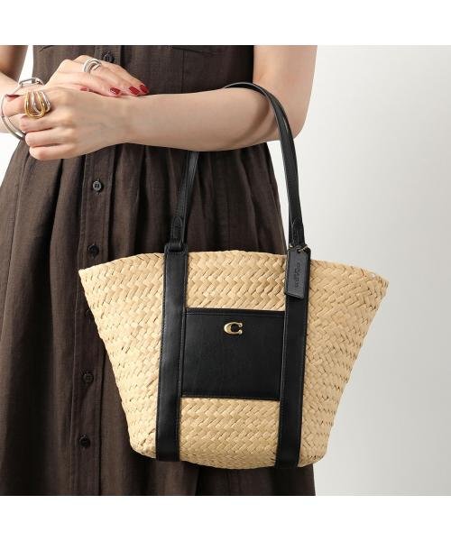COACH かごバッグ SM STRAW PTOTE CQ788 COACH かごバッグ SM STRAW PTOTE
