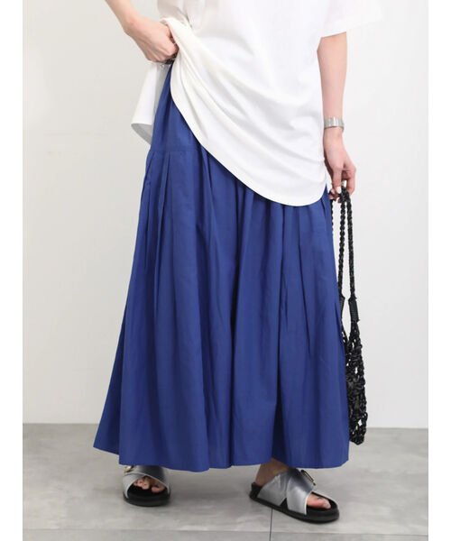 Samansa Mos2 blue(サマンサモスモス ブルー)/【Made in India】コットンビスコースギャザースカート/img15