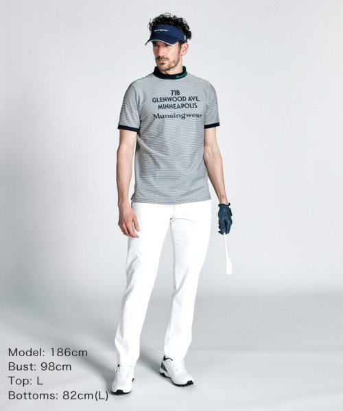 Munsingwear(マンシングウェア)/SUNSCREENボーダー半袖モックネックシャツ/img10