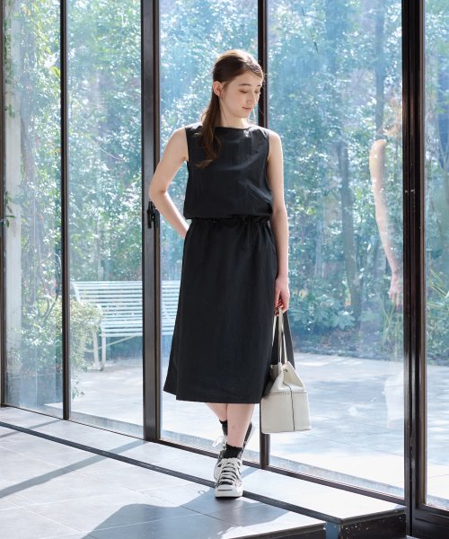 【撥水 洗える】ウエストドロストジャンパースカート 