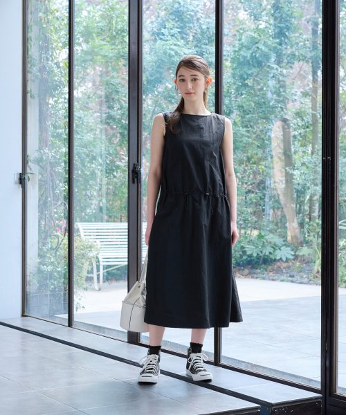 【撥水 洗える】ウエストドロストジャンパースカート 