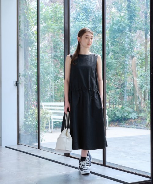 【撥水 洗える】ウエストドロストジャンパースカート 