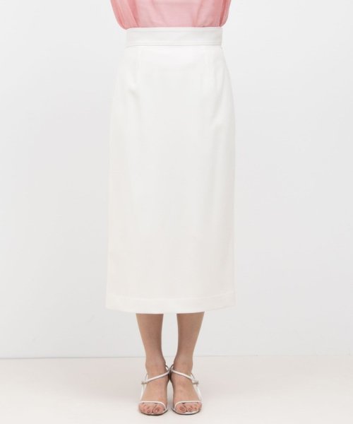 《セットアップ対応》ウォッシャブル麻調タイトミディスカート 