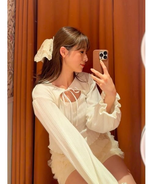【SNIDEL HOME × 新木優子】シャーリングウエストチュールショートパンツ