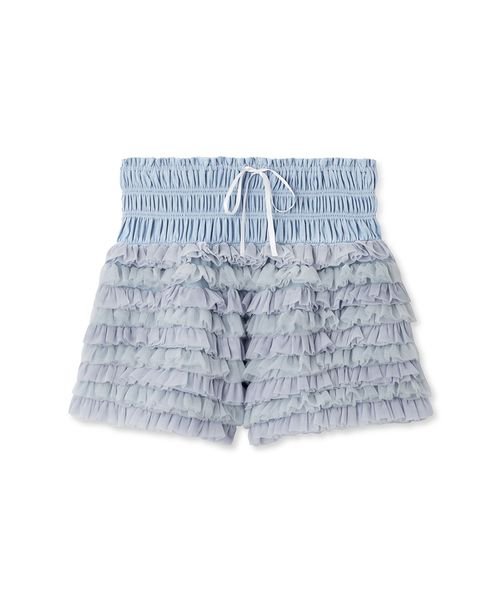 【SNIDEL HOME × 新木優子】シャーリングウエストチュールショートパンツ