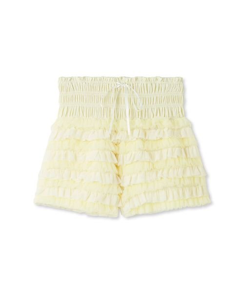 【SNIDEL HOME × 新木優子】シャーリングウエストチュールショートパンツ