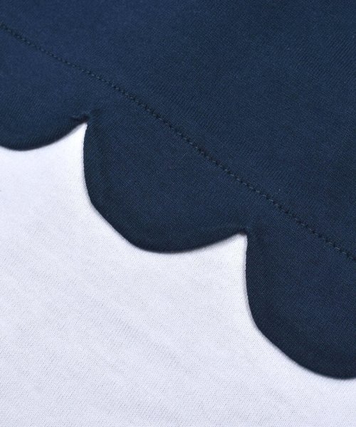 BeBe(ベベ)/スカラップ切り替えバイカラー半袖天竺Tシャツ(90~150cm)/img09