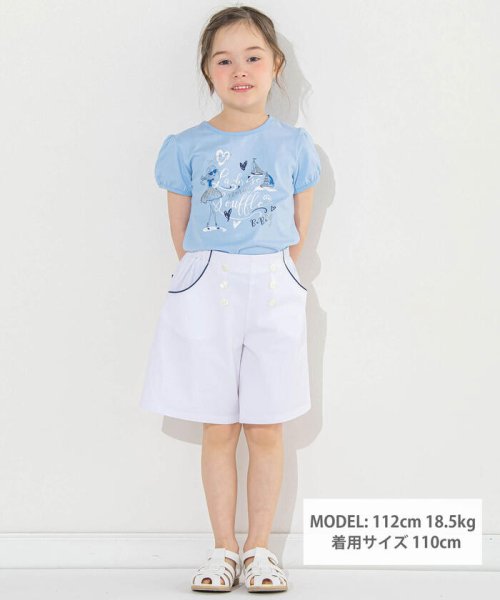 BeBe(ベベ)/マリンGIRL天竺パフスリーブTシャツ(90~150cm)/img01
