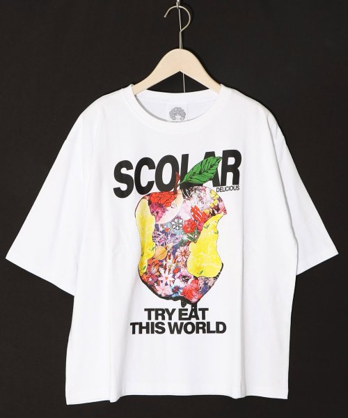 ScoLar(スカラー)/宇宙を秘めた花柄リンゴTシャツ/img10