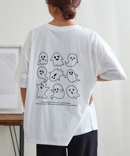 NICE CLAUP OUTLET(ナイスクラップ　アウトレット)/オバケプリント刺繍Tシャツ/img11