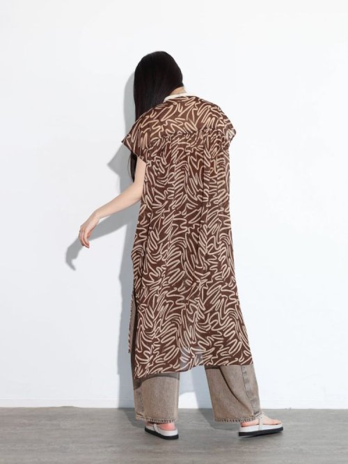 ウェーブペイントシアーワンピース 