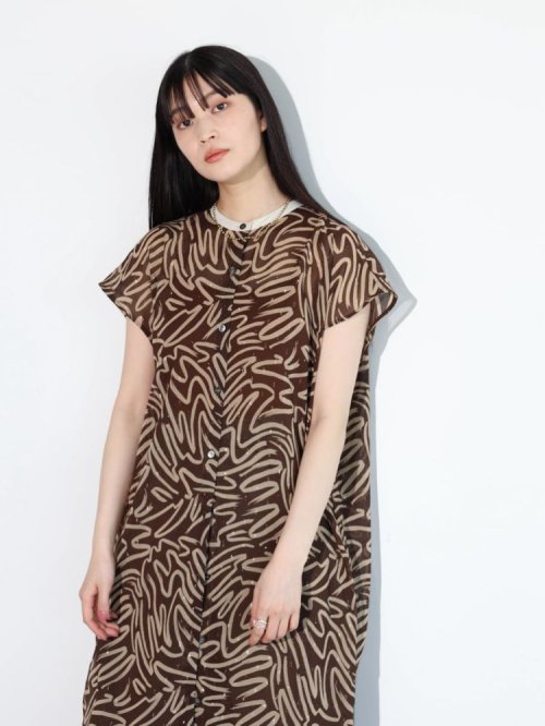 ウェーブペイントシアーワンピース 