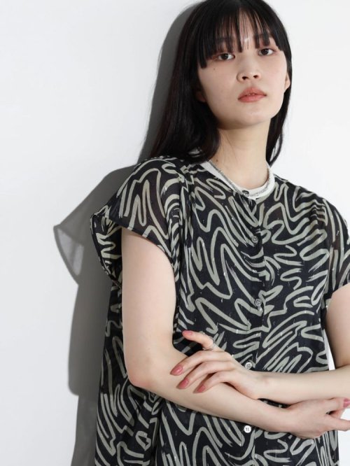 ウェーブペイントシアーワンピース 