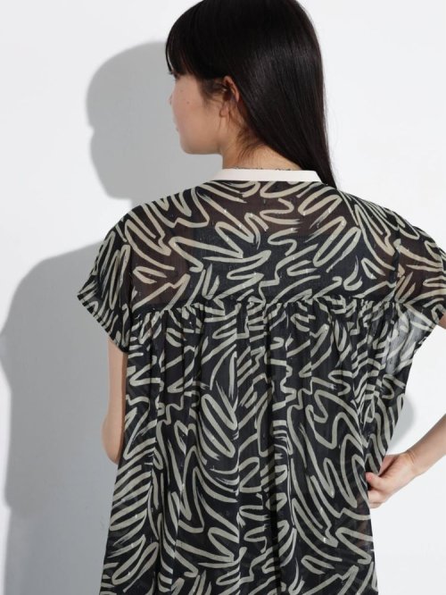 ウェーブペイントシアーワンピース 