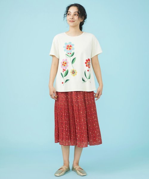 Jocomomola(ホコモモラ)/Cosecha フラワープリント Tシャツ/img03