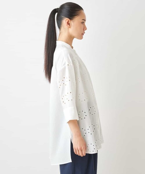 HIROKO BIS(ヒロコビス)/アイレット刺繍デザインチュニックシャツ /洗える/img01