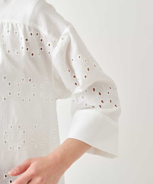 HIROKO BIS(ヒロコビス)/アイレット刺繍デザインチュニックシャツ /洗える/img05