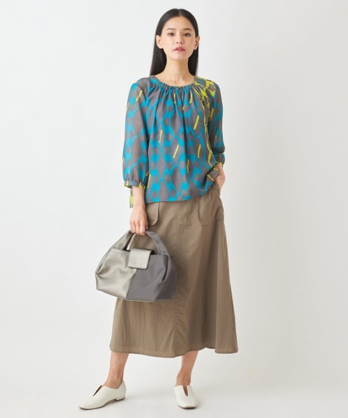 セール】パッチポケットナイロンフレアスカート /洗濯機で洗える  