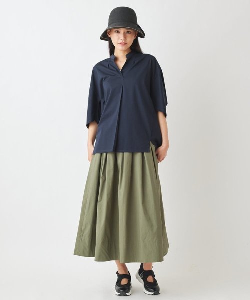 タイプライターフレアスカート /洗濯機で洗える カワイイ/異素材重なるデザインのアーバンロングスカート KUE1865263655(14300円)