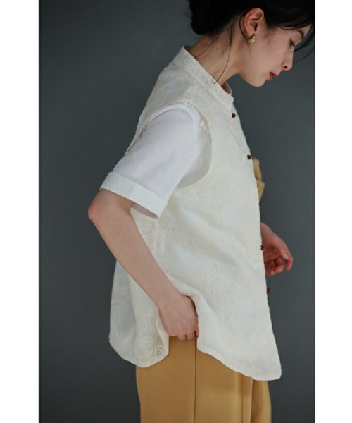 CAWAII(カワイイ)/刺繍袖のチャイナボタンTシャツトップス/img14