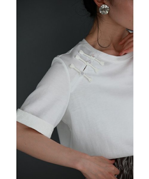 CAWAII(カワイイ)/刺繍袖のチャイナボタンTシャツトップス/img18