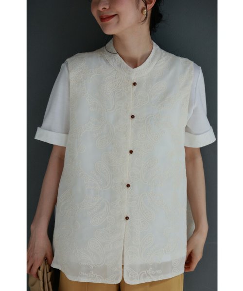 CAWAII(カワイイ)/刺繍袖のチャイナボタンTシャツトップス/img19