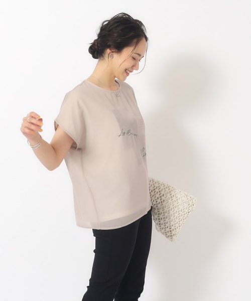 セール】1枚でサマ見え シフォンレイヤード 転写プリントTシャツ  